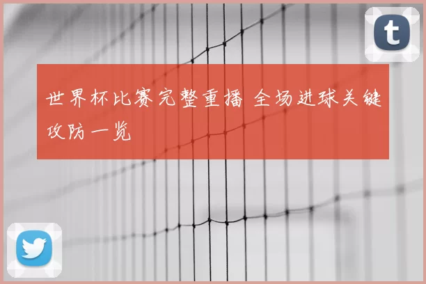 世界杯比赛完整重播 全场进球关键攻防一览